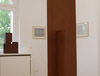 exhibition view: Christiane Schlosser / Carles Valverde, 2011, Galerie Kim Behm Frankfurt; Carles Valverde, untitled, 2008, patinated steel, 63 x 46.5 x 18 cm; Christiane Schlosser, each: untitled, 1999, watercolour / cardboard, 30 x 42 cm